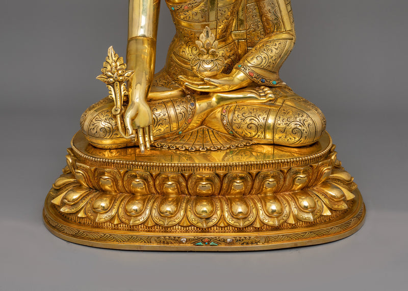 Medicine Buddha Statue with Beautiful Halo | Healer for Spiritual Wellness