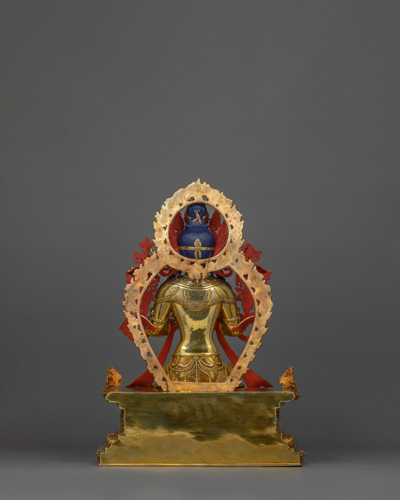 Tibetan Maitreya Buddha Sculpture with Magnificent Throne | Symbol of Wisdom & Hope