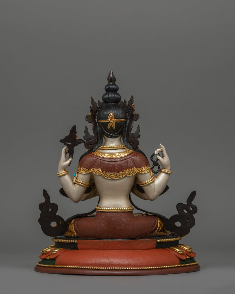 Himalayan Meditating Chenrezig Sculpture | A Path to Seek Infinite Compassion