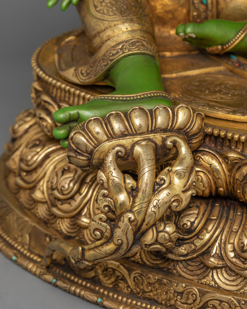 Green Tara Compassionate Savior Sculpture | Goddess of Healing and Protection