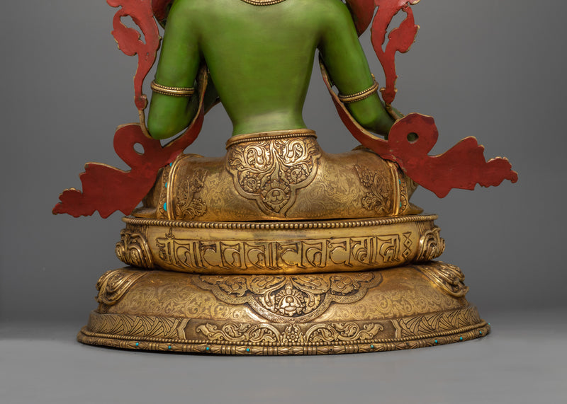 Green Tara Compassionate Savior Sculpture | Goddess of Healing and Protection