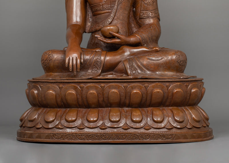 Shakyamuni Buddha Seated In Double Petal Lotus Seat Statue | The Enlightened One