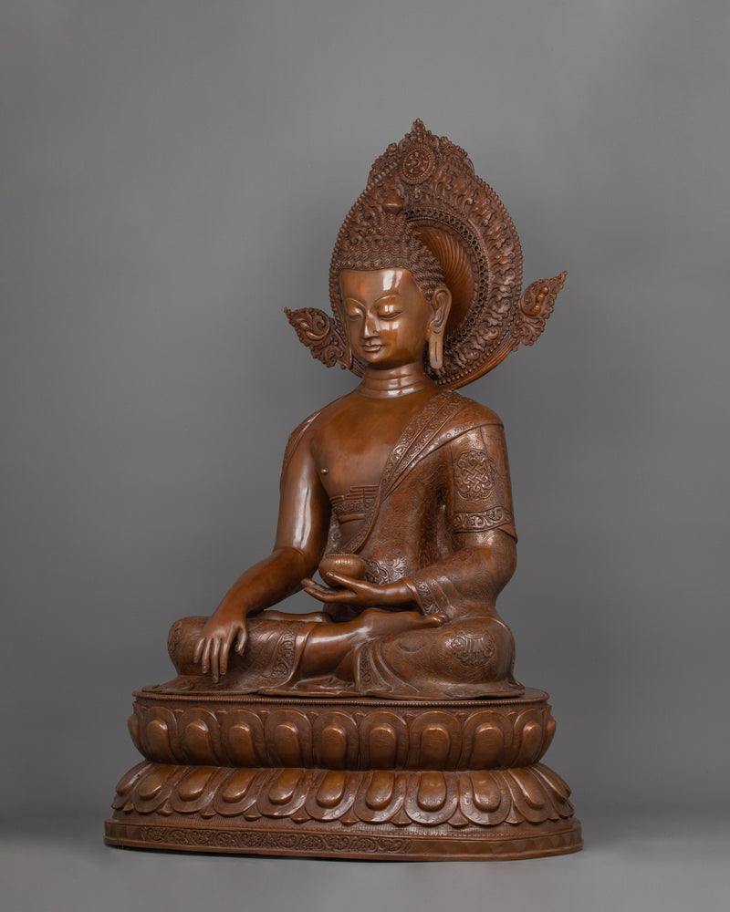 Shakyamuni Buddha Seated In Double Petal Lotus Seat Statue | The Enlightened One