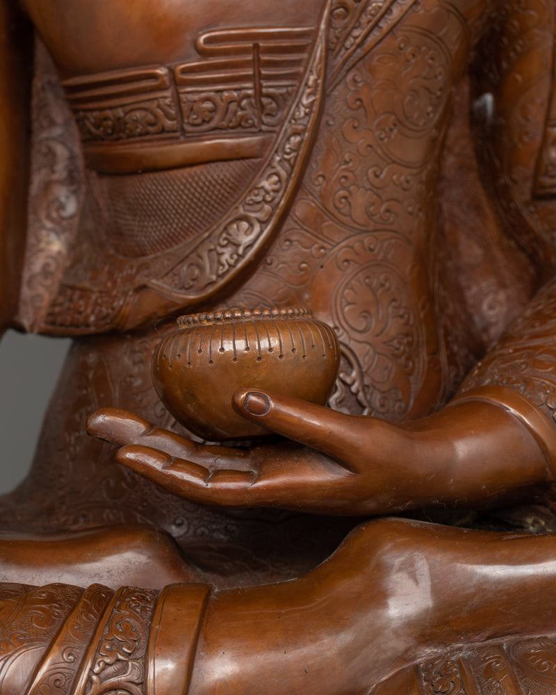 Shakyamuni Buddha Seated In Double Petal Lotus Seat Statue | The Enlightened One