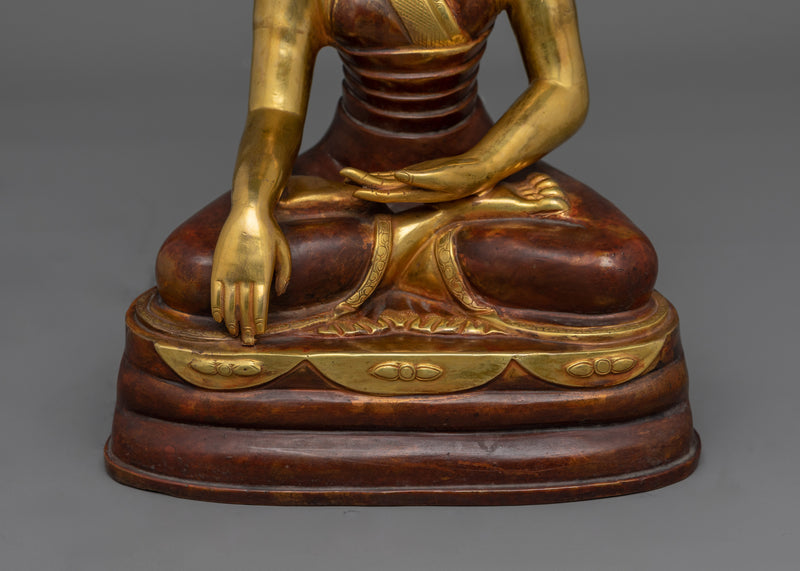 Himalayan Statue of Buddhist Masters of Tibet  | 24K Gold Gilded Statue