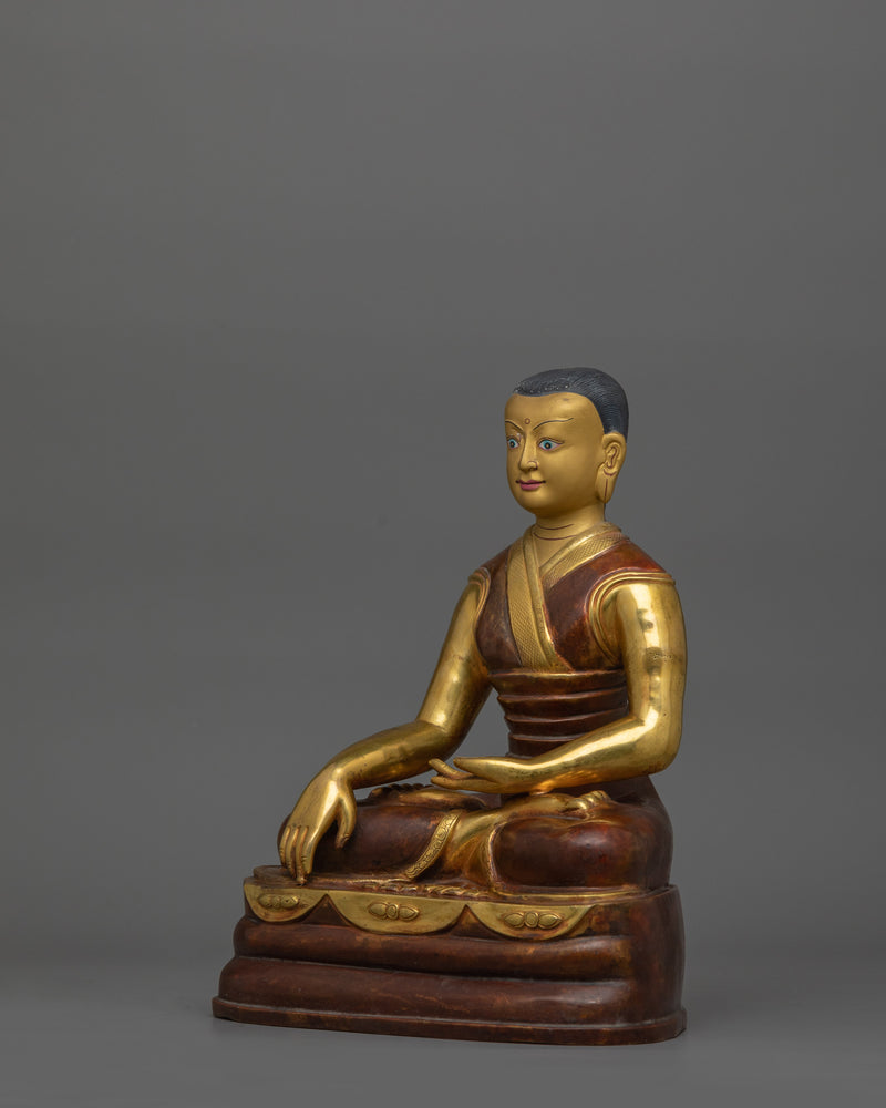 Himalayan Statue of Buddhist Masters of Tibet  | 24K Gold Gilded Statue