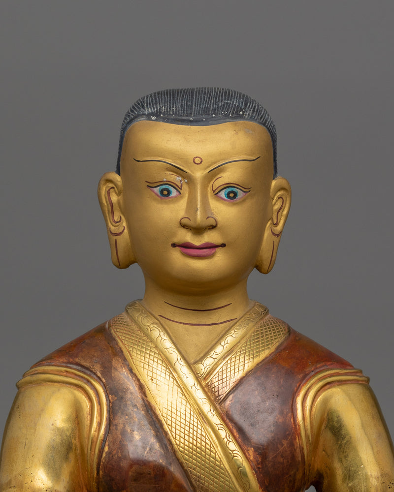 Himalayan Statue of Buddhist Masters of Tibet  | 24K Gold Gilded Statue