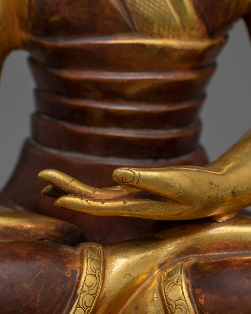 Himalayan Statue of Buddhist Masters of Tibet  | 24K Gold Gilded Statue