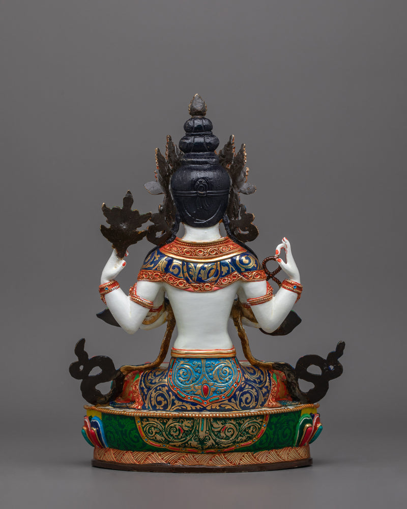 Chenrezig Buddhist Deity Sculpture | Hand-Crafted Traditional Artwork