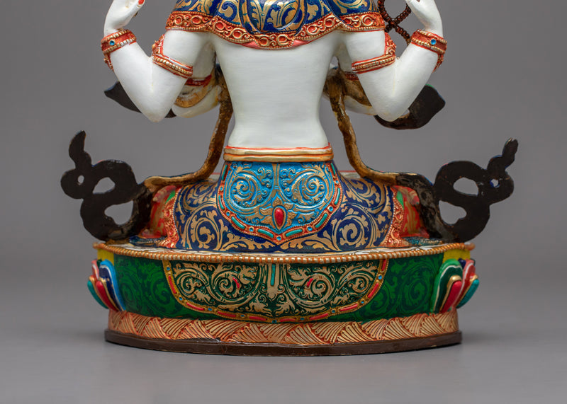 Chenrezig Buddhist Deity Sculpture | Hand-Crafted Traditional Artwork