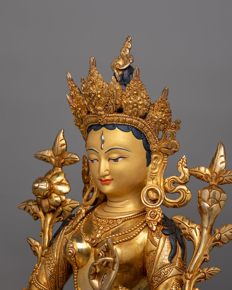 The Compassionate Dolma Karpo Statue | White Tara Enlightened Female Goddess