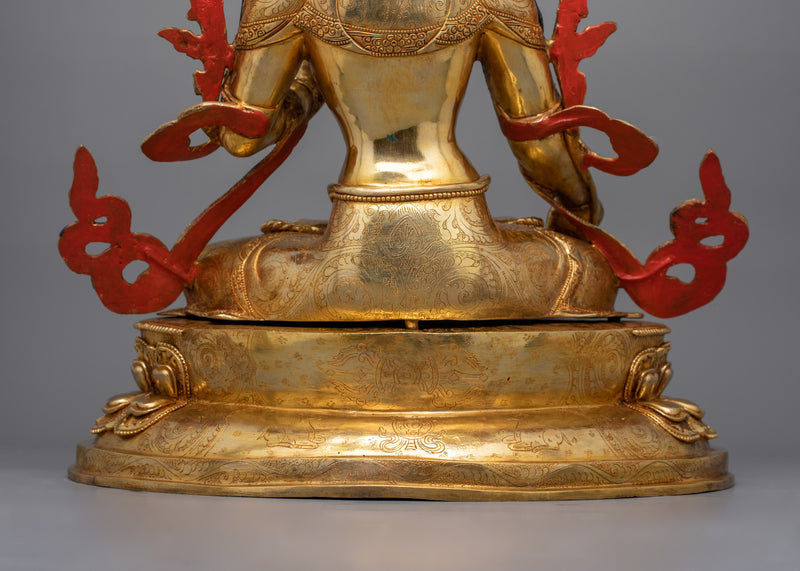 The Compassionate Dolma Karpo Statue | White Tara Enlightened Female Goddess