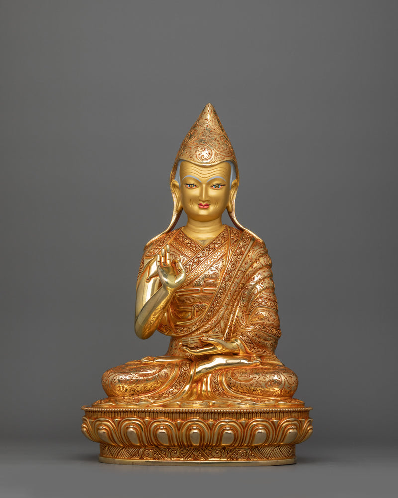 Spiritual Tsongkhapa Set Figurine | Tibetan Buddhism's Revered Masters