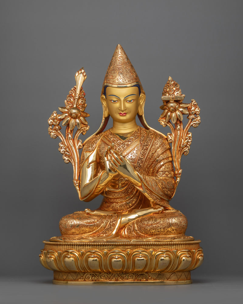 Spiritual Tsongkhapa Set Figurine | Tibetan Buddhism's Revered Masters