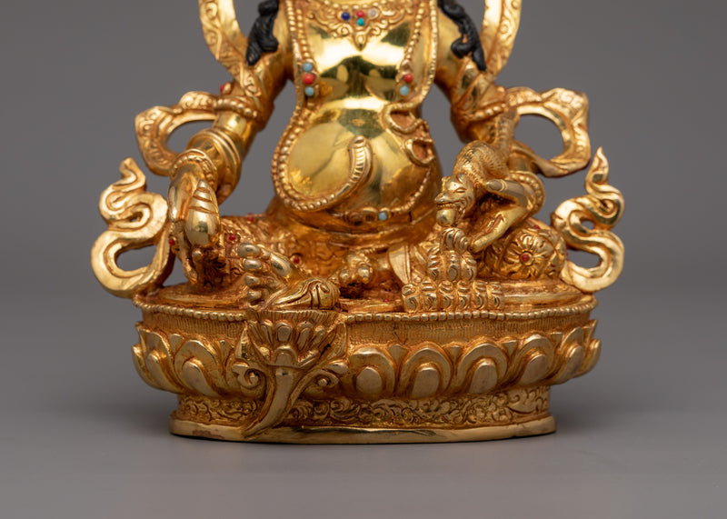 Himalayan Deity Golden Dzambhala Statue | Symbol of Wealth and Prosperity