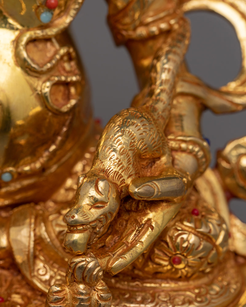 Himalayan Deity Golden Dzambhala Statue | Symbol of Wealth and Prosperity