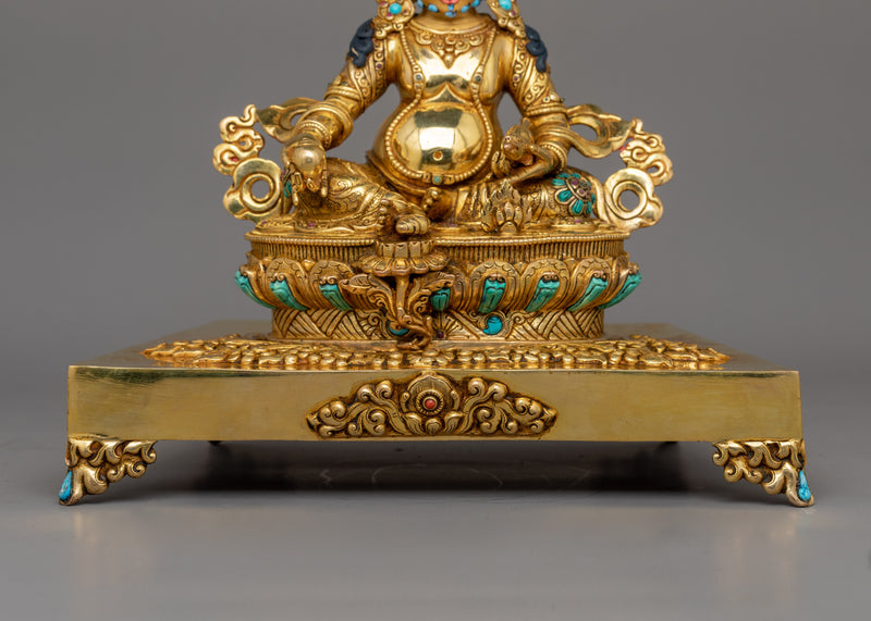 Lord Jambhala Buddhist Wealth Deity Statue – 24K Gold-Gilded Buddhist Wealth Deity