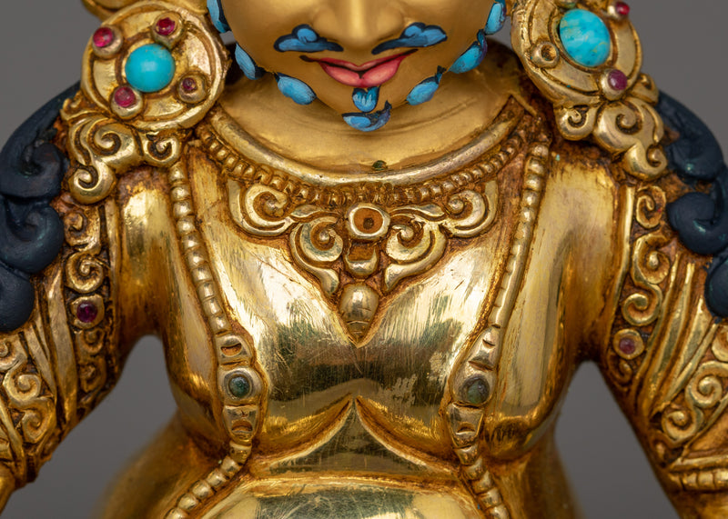 Lord Jambhala Buddhist Wealth Deity Statue – 24K Gold-Gilded Buddhist Wealth Deity