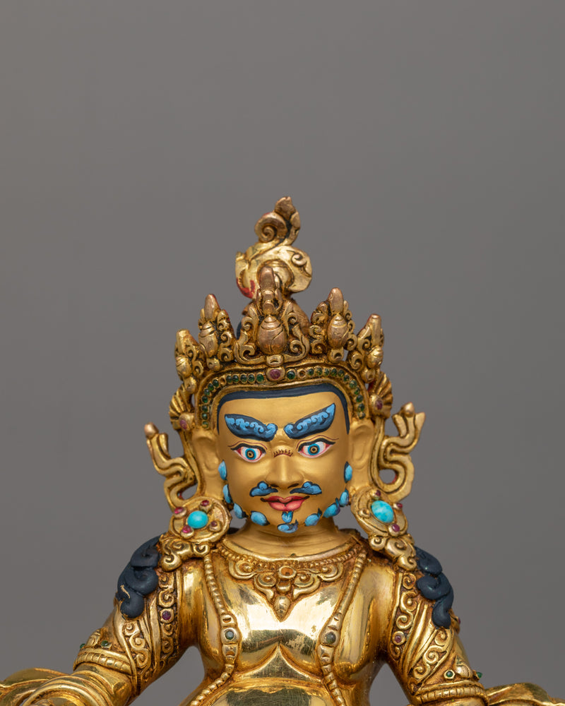 Lord Jambhala Buddhist Wealth Deity Statue – 24K Gold-Gilded Buddhist Wealth Deity