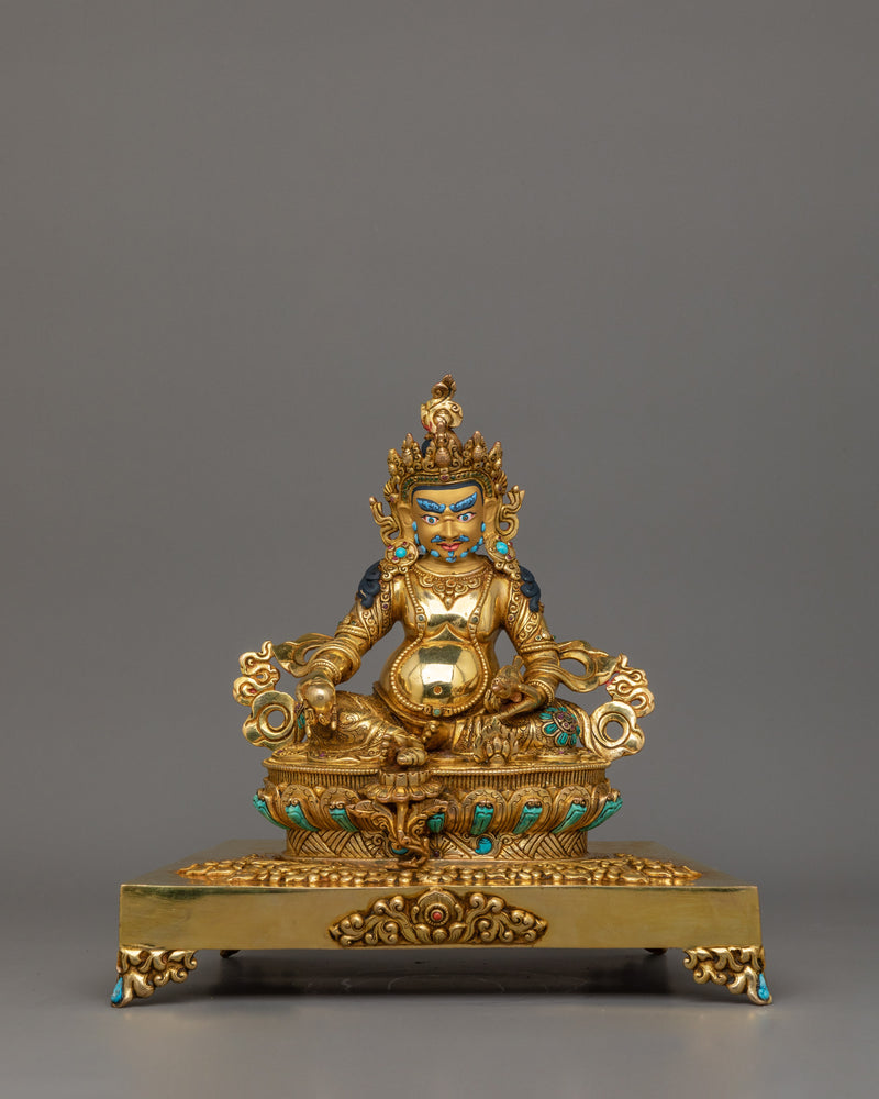 Lord Jambhala Buddhist Wealth Deity Statue – 24K Gold-Gilded Buddhist Wealth Deity