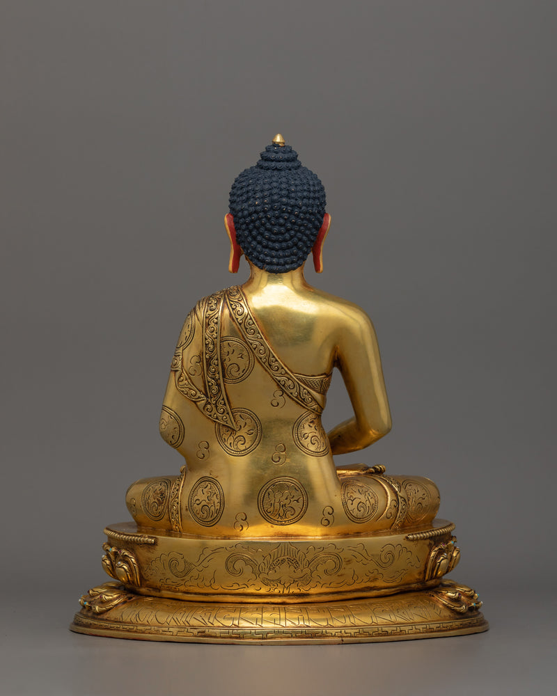 Pure Land Buddha Amitabha Figurine | Handmade 24K Gold Gilded Statue