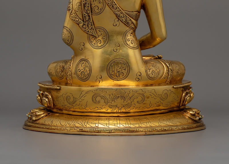 Pure Land Buddha Amitabha Figurine | Handmade 24K Gold Gilded Statue