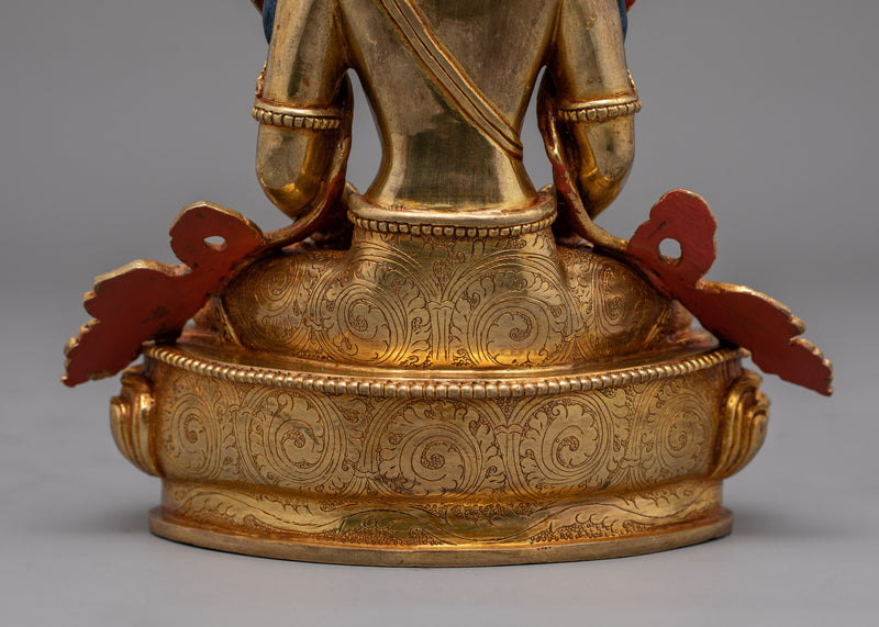 Meditating Deity Amitayus Figurine | Traditional Himalayan Artwork