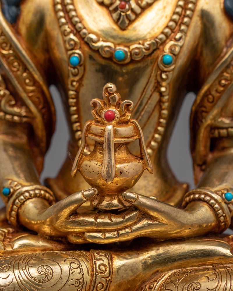 Meditating Deity Amitayus Figurine | Traditional Himalayan Artwork