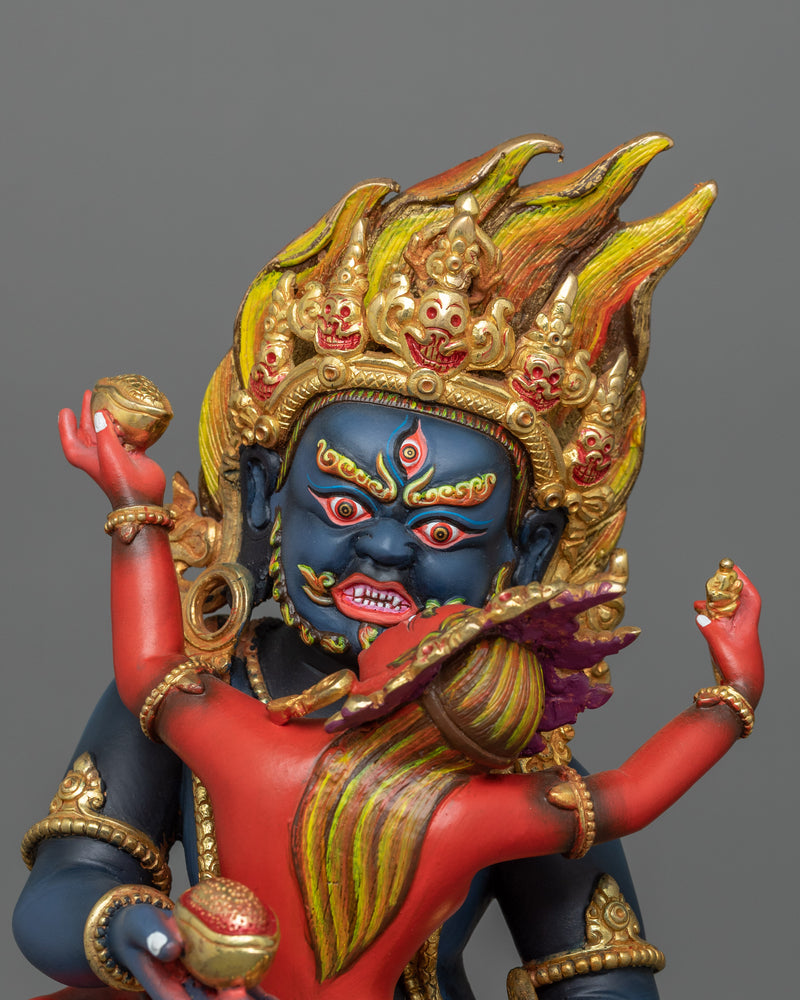 Powerful Tibetan Black Dzambhala Statue – Deity of Wealth and Prosperity