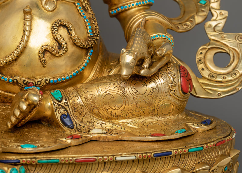 Tibetan Deity Dharma Protector Jambhala Statue – Guardian of Wealth and Abundance