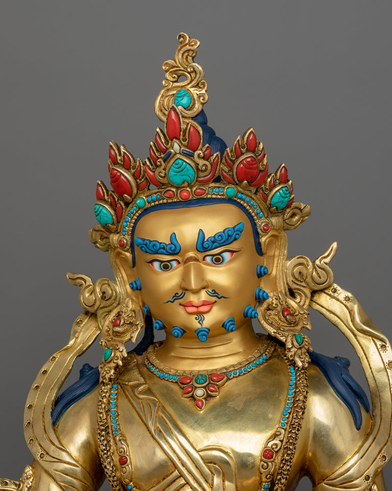 Tibetan Deity Dharma Protector Jambhala Statue – Guardian of Wealth and Abundance