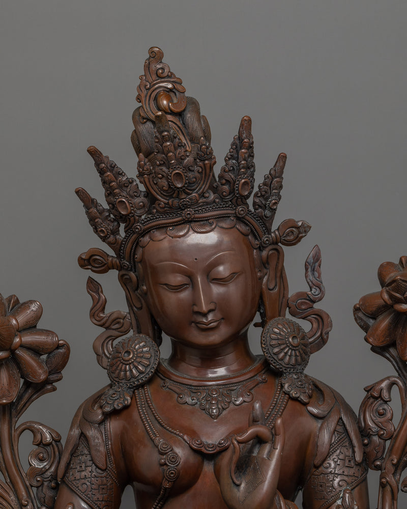 Himalayan Goddess Green Tara Statue | Female Deity of Protection and Healing