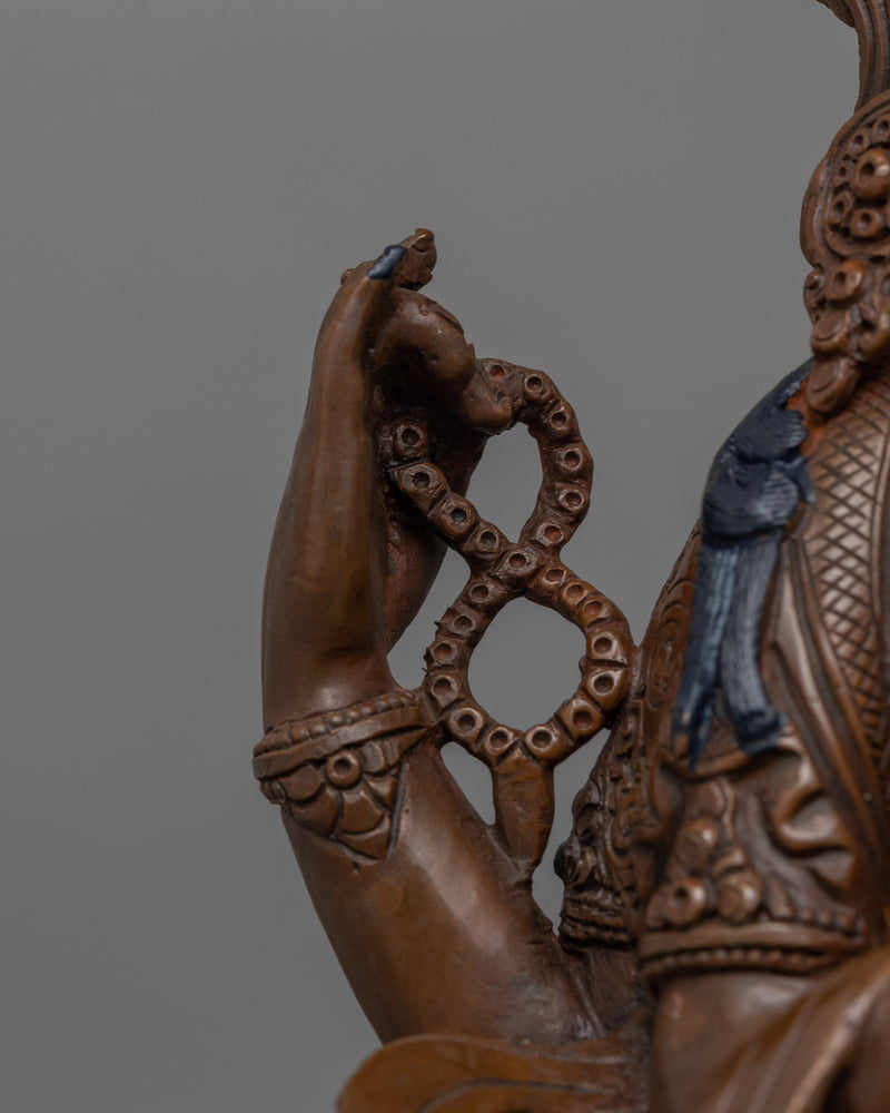 Handmade Oxidized Body Chenrezig Statue | Avalokitesvara Sacred Altar Decor