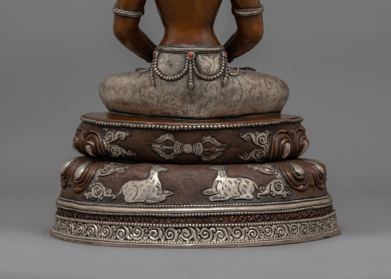 Silver Plated Amitayus Statue | Buddha of Infinite Life