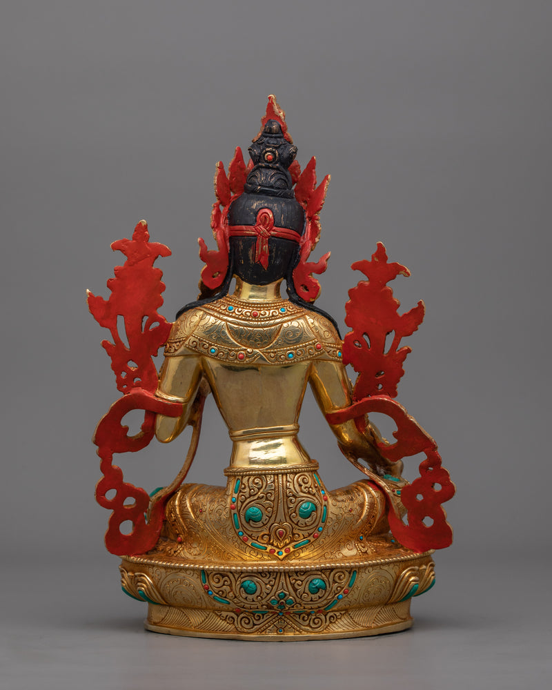 Green Tara Protector Deity Statue in Buddhism | Divine Feminine Artwork