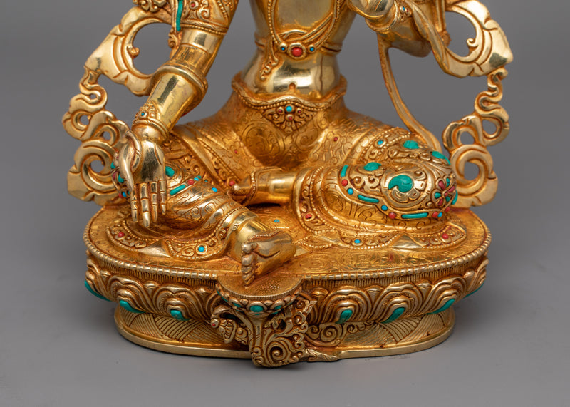 Green Tara Protector Deity Statue in Buddhism | Divine Feminine Artwork