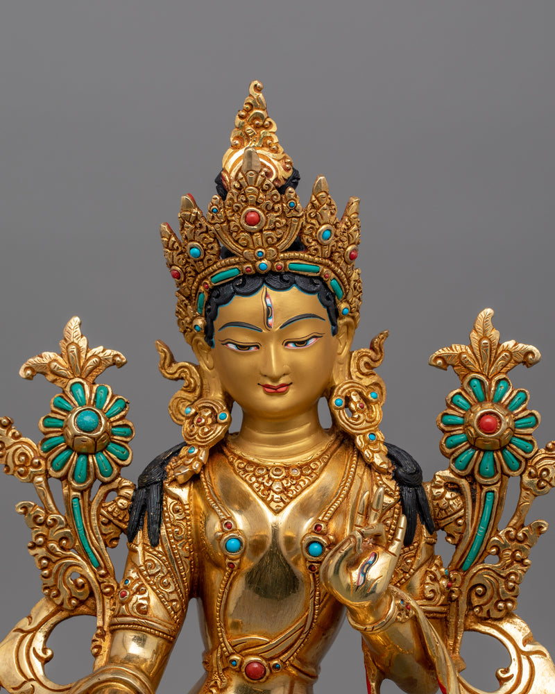 Mother Of all Buddha White Tara Statue | Tibetan Buddhism Healing Goddess