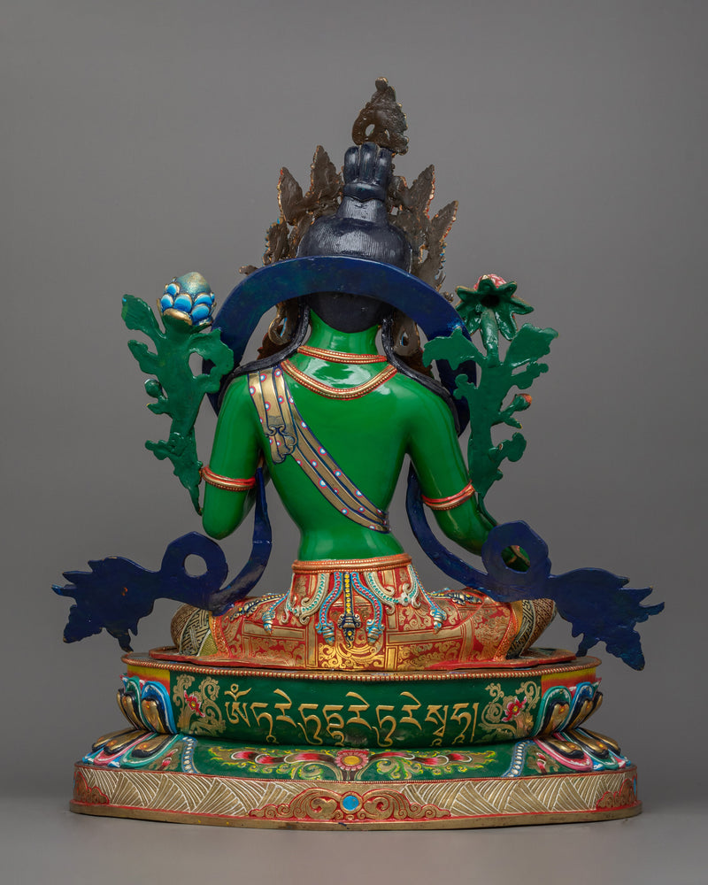 Tibetan Green Tara Goddess Statue | Divine Feminine Artwork