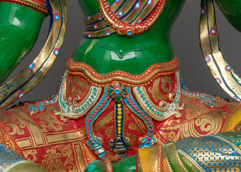 Tibetan Green Tara Goddess Statue | Divine Feminine Artwork