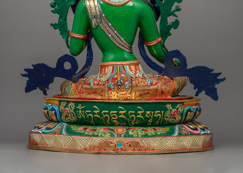 Tibetan Green Tara Goddess Statue | Divine Feminine Artwork