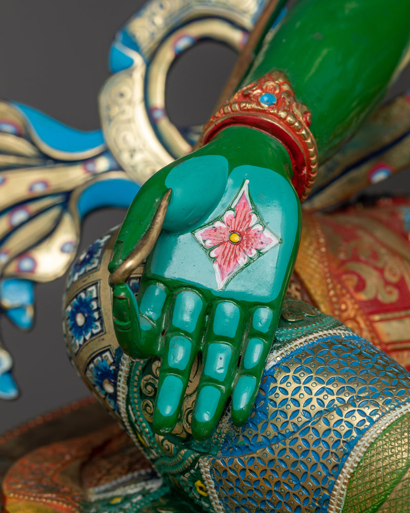 Tibetan Green Tara Goddess Statue | Divine Feminine Artwork