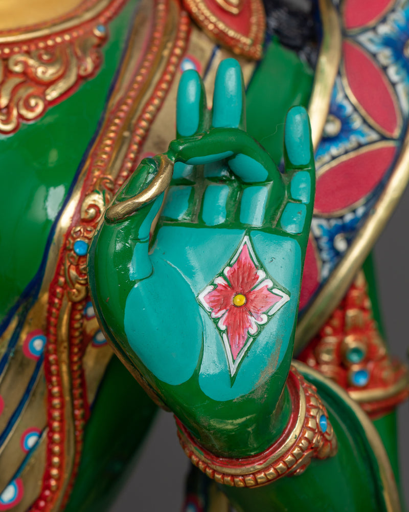 Tibetan Green Tara Goddess Statue | Divine Feminine Artwork