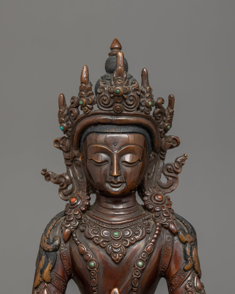 Buddhist Amitayus Deity of Longevity Figurine | Ideal for Meditation and Ritual Spaces