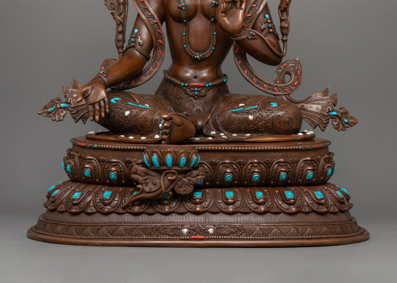 Buddhist Compassionate Goddess Green Tara Statue | Divine Feminine Artwork