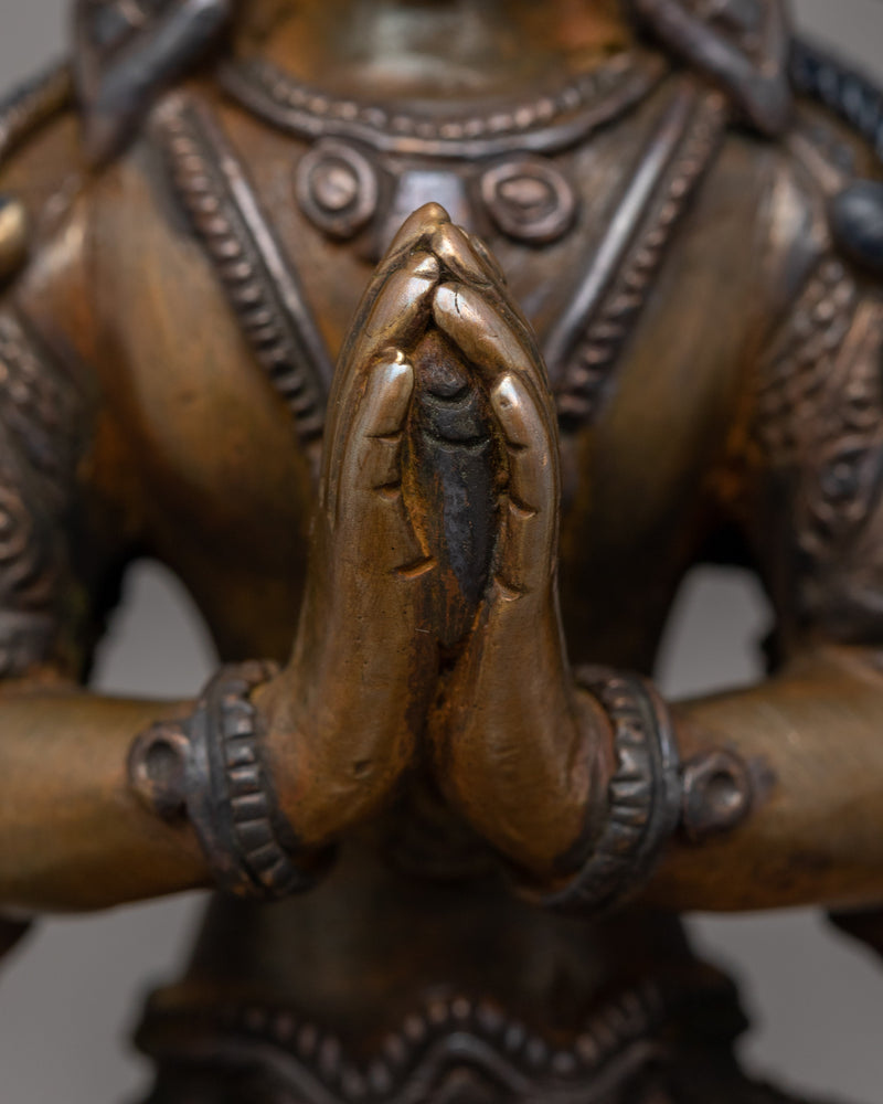 Traditional Chenrezig Buddhist Compassionate Deity Statue | Bodhisattva of Boundless Compassion