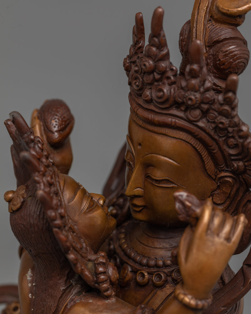 Statue of Oxidized Amitayus with Consort | Sacred Symbol of Longevity and Enlightenment