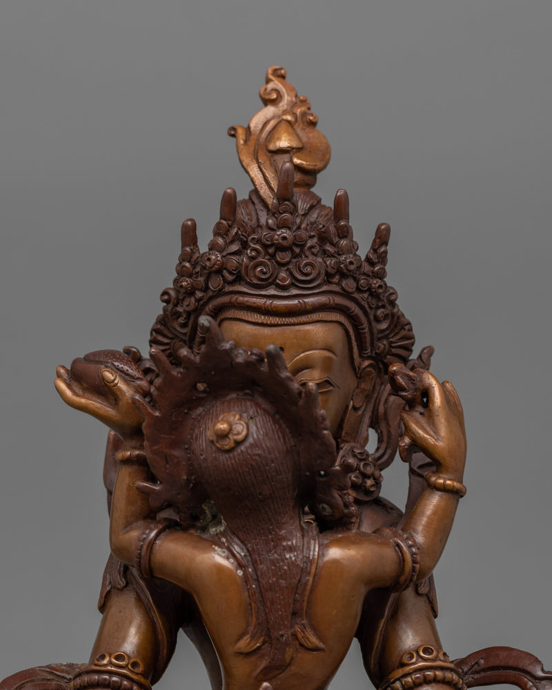 Statue of Oxidized Amitayus with Consort | Sacred Symbol of Longevity and Enlightenment