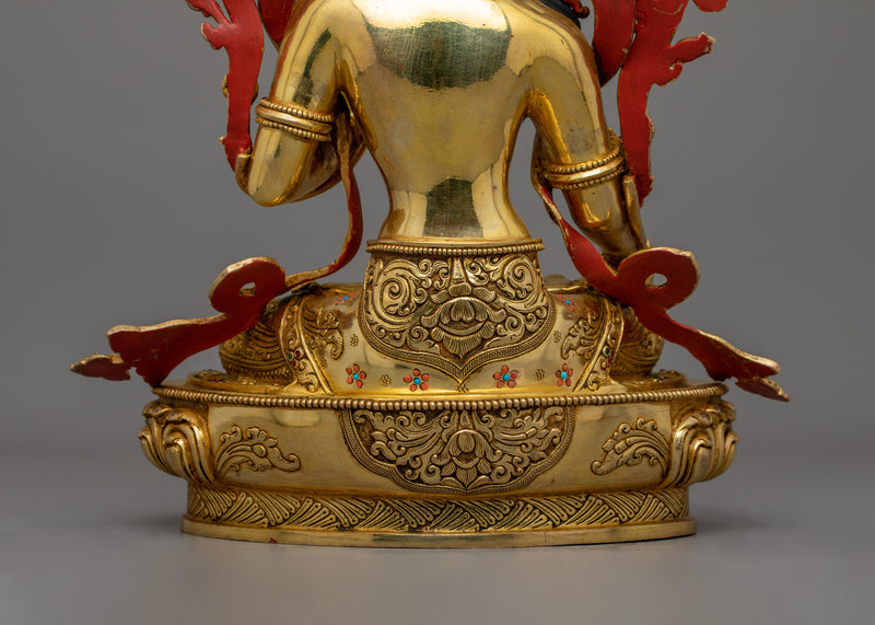 Tibetan Figurine of White Tara – Handcrafted Buddhist Sculpture for Healing and Longevity