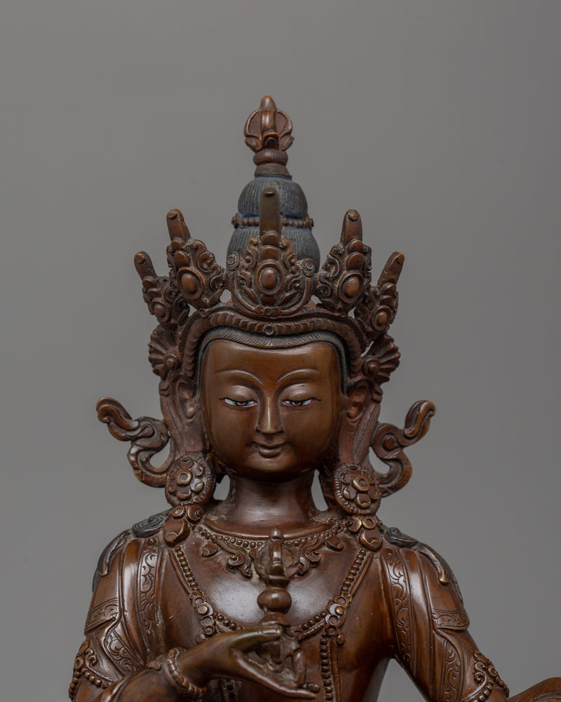 Hand Made Oxidized Vajrasattva  | The Deity With Vajra and Bell