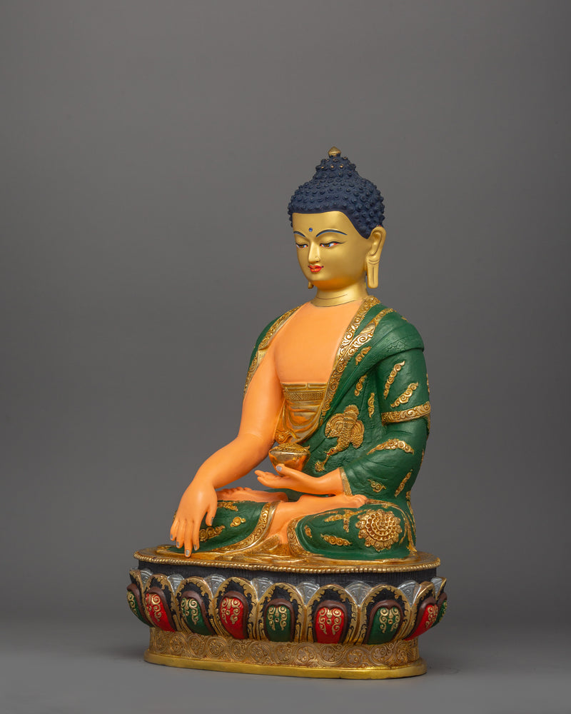 Yellow Body Shakyamuni Buddha Statue | Traditional Himalayan Art